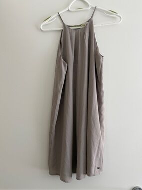Sleeveless Taupe Halter Wedding Dress